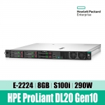 HPE DL20 Gen10 E-2224  8GB 2LFF P17078-B21 웹 WEB 파일 DB 백업 ERP 더존용 데이타서버 재고보유