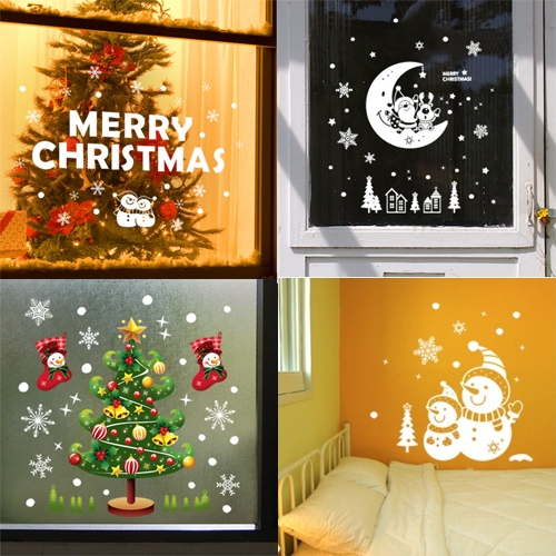 [환타스틱스] 크리스마스 윈도우스티커 겨울&X-MAS / 성탄절 겨울 그래픽스티커 홈데코 인테리어 유리창 글라스스티커