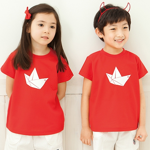 [서울원복] 1430 빨강배나염 PK라운드T / 유치원 어린이집 여름 단체티셔츠 단체선물 개별구매가능