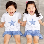 [서울원복] 7427 별자수흰색T / 유치원 어린이집 여름 단체티셔츠 단체선물 개별구매가능