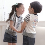 [리틀빔] S1207(곤색) (청지바지/티니곤색반바지) / 유치원 어린이집 하복 여름활동복