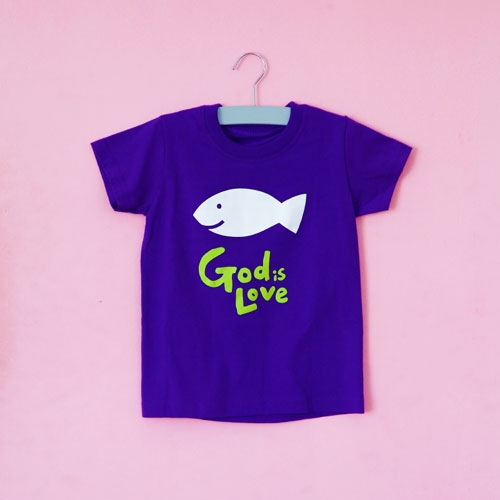[글로리] 갓이즈러브 퍼플 (50장이상 구매가능) / 교회 주일학교 성경학교 티셔츠 여름단체티