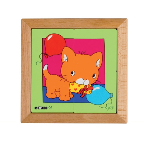 [에듀코] 고양이 / 아기동물 조각퍼즐 영아용