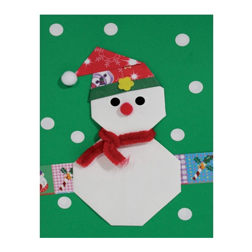 [감성쫑이] 종이접기패키지_크리스마스 눈사람카드 (5개이상 구매가능) / 성탄 크리스마스카드만들기