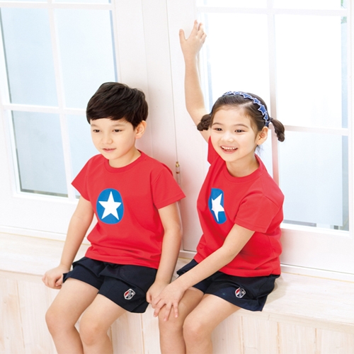[서울원복] 1620 적별나염T / 유치원 어린이집 여름 단체티셔츠 단체선물 개별구매가능