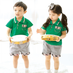 [키디앙쥬] 에일린 초록 (분도 반바지) / 상하세트 하복 여름활동복 유치원 어린이집