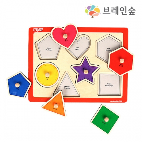 [브레인숲] 손잡이퍼즐- 도형 /영유아퍼즐